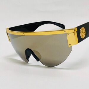 Sunglasses Gold Mirror Lens Trim Accents Designer Style Fashion Lentes Gafas New
